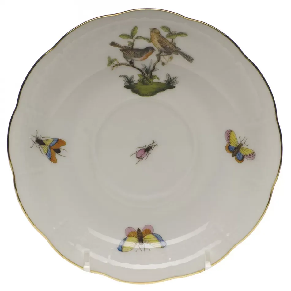 Rothschild Bird Motif 09 Multicolor Tea Saucer 6 in D