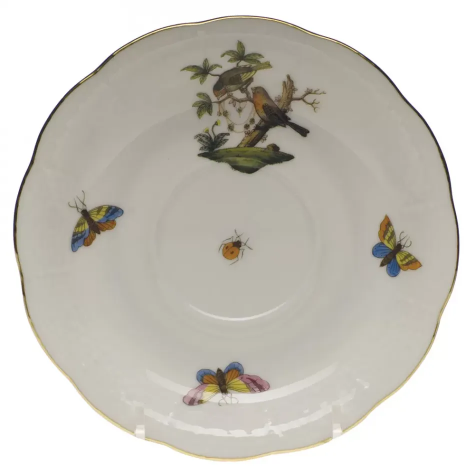 Rothschild Bird Motif 10 Multicolor Tea Saucer 6 in D