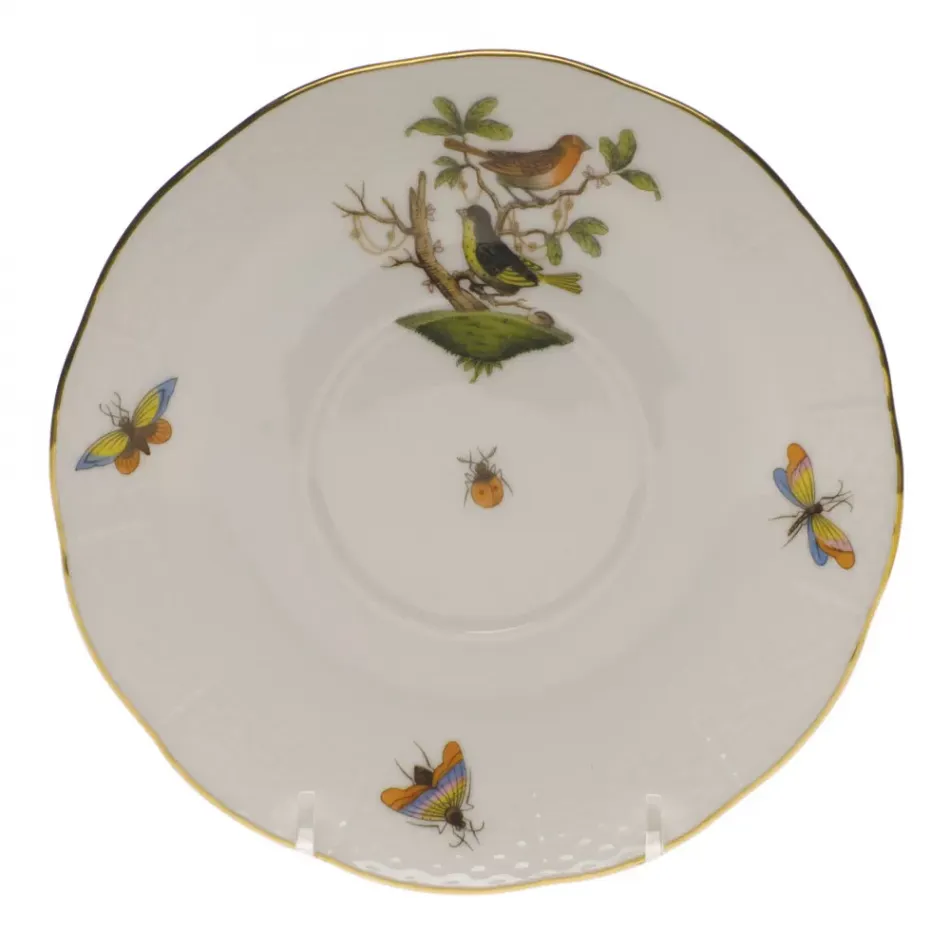 Rothschild Bird Multicolor Covered Bouillon Saucer 6.5 in D