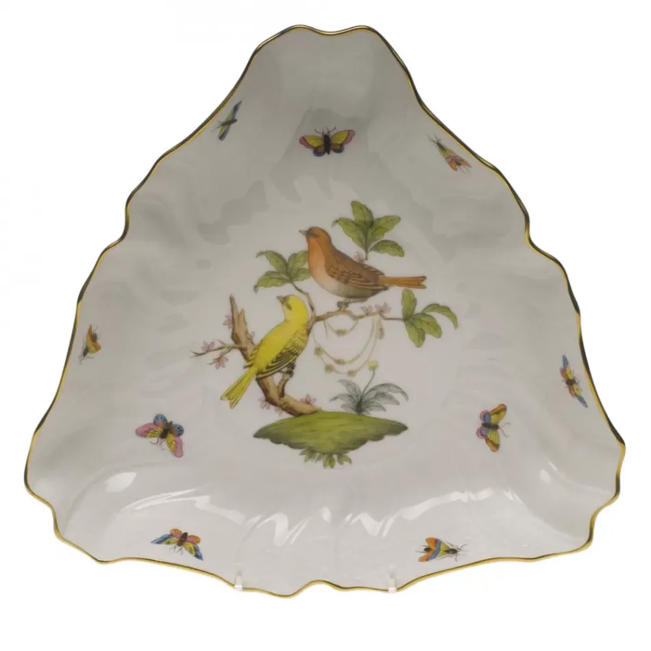 Rothschild Bird Multicolor Triangle Dish 9.5 in L