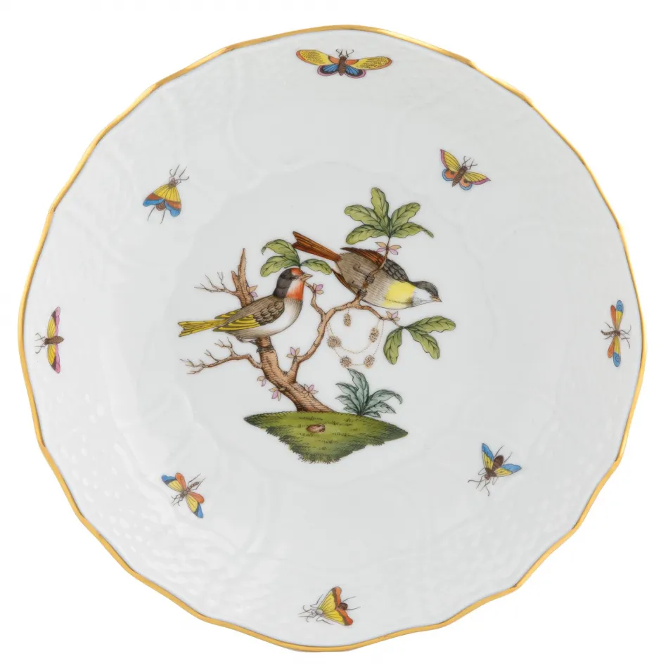 Rothschild Bird Multicolor Scalloped Dinner Bowl 8 in D X 2 in H