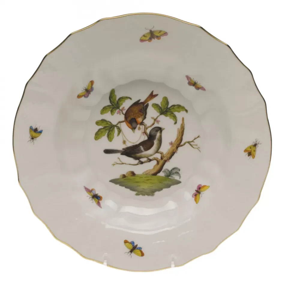 Rothschild Bird Motif 04 Multicolor Rim Soup 9.5 in D