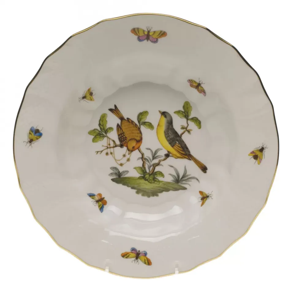 Rothschild Bird Motif 07 Multicolor Rim Soup 9.5 in D