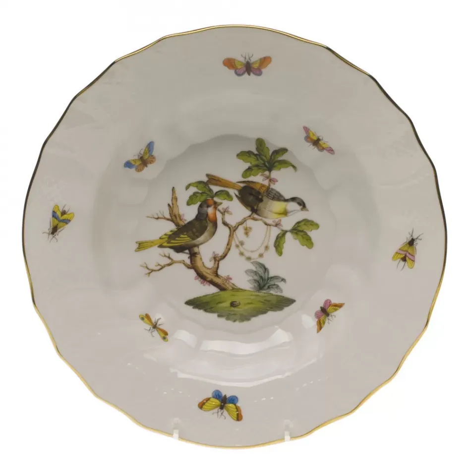 Rothschild Bird Motif 11 Multicolor Rim Soup 9.5 in D