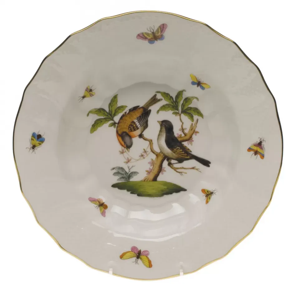 Rothschild Bird Motif 12 Multicolor Rim Soup 9.5 in D