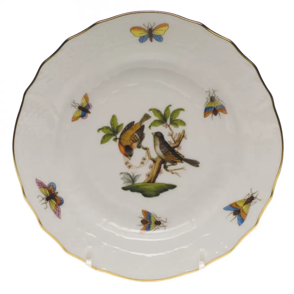 Rothschild Bird Motif 12 Multicolor Bread And Butter Plate 6 in D