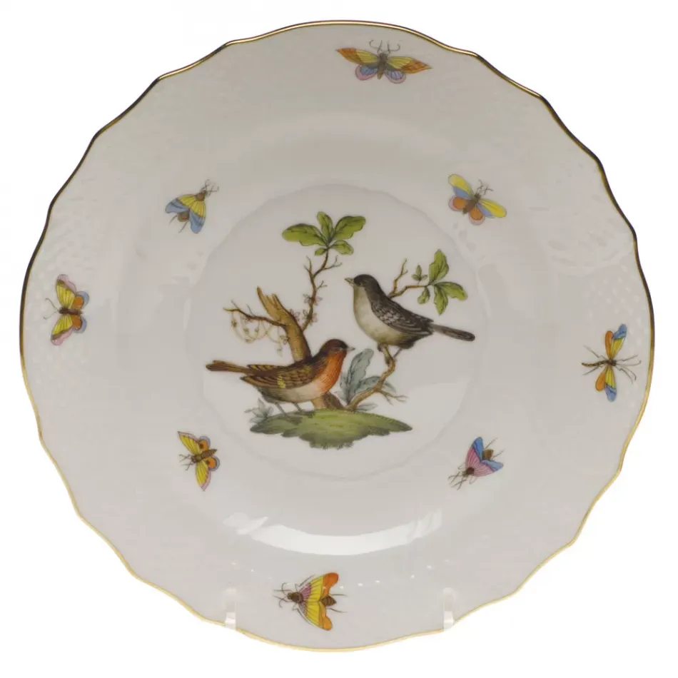 Rothschild Bird Motif 05 Multicolor Salad Plate 7.5 in D