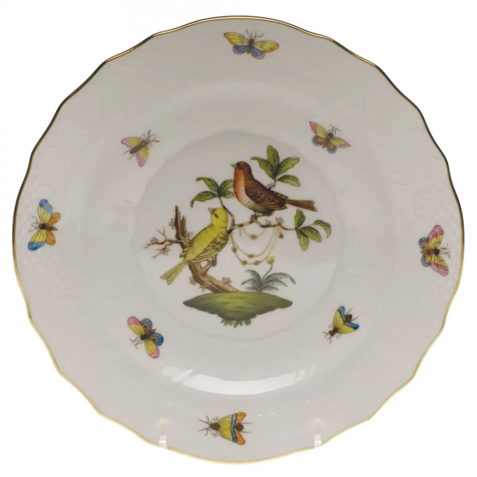 Rothschild Bird Motif 06 Multicolor Salad Plate 7.5 in D