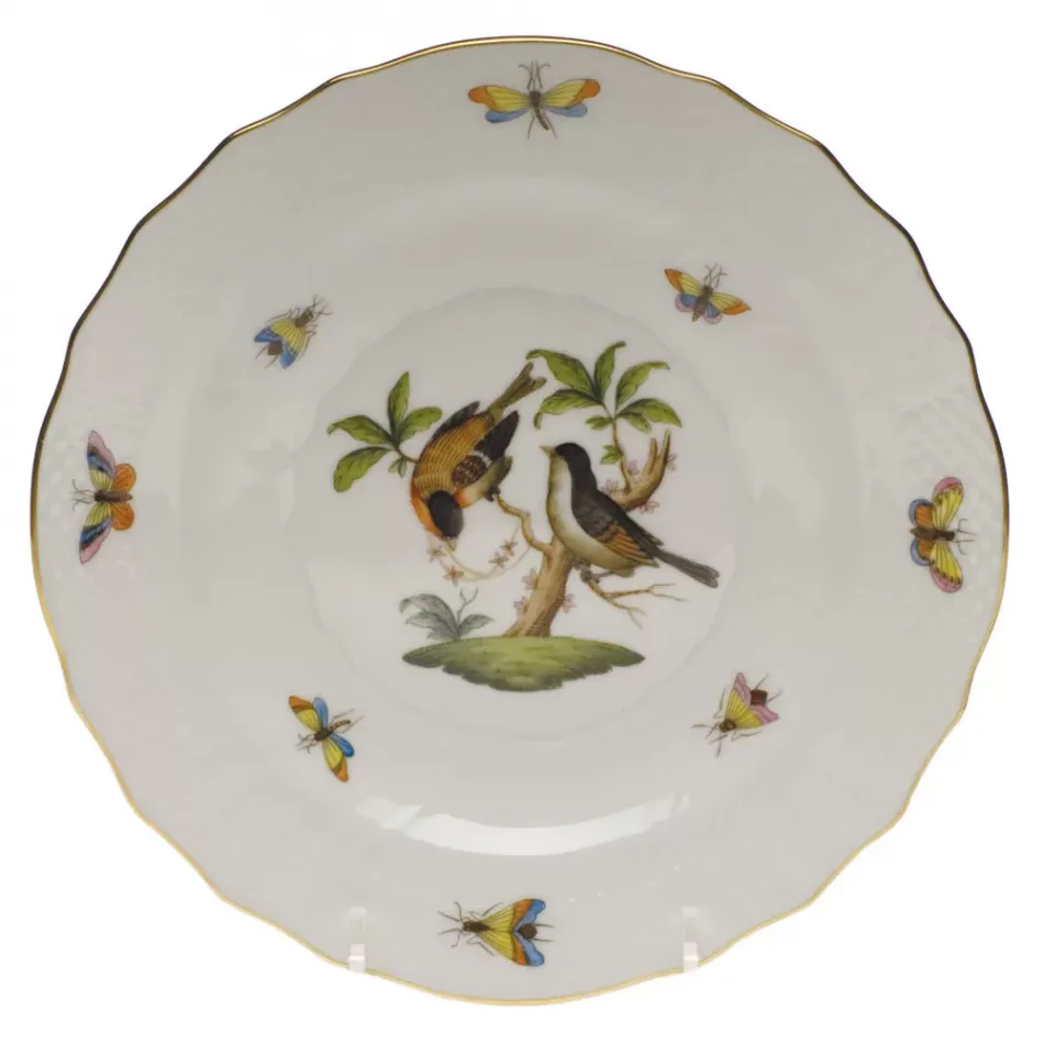 Rothschild Bird Motif 12 Multicolor Salad Plate 7.5 in D