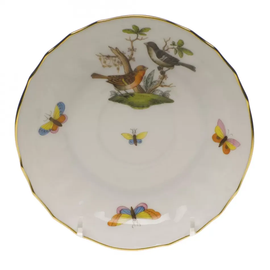 Rothschild Bird Motif 05 Multicolor Canton Saucer 5.5 in D