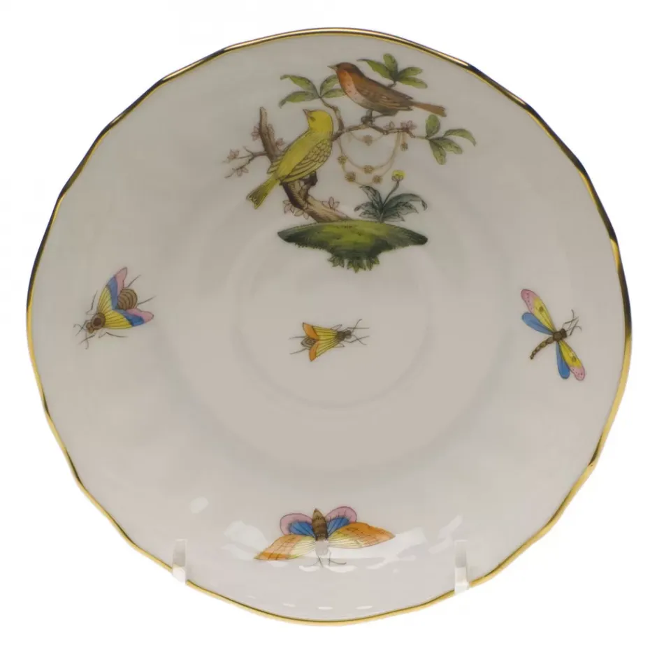 Rothschild Bird Motif 06 Multicolor Canton Saucer 5.5 in D