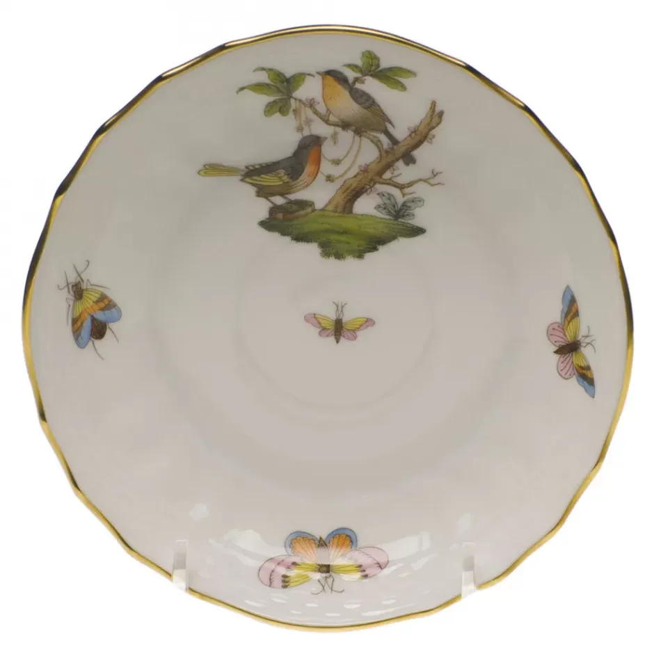 Rothschild Bird Motif 08 Multicolor Canton Saucer 5.5 in D