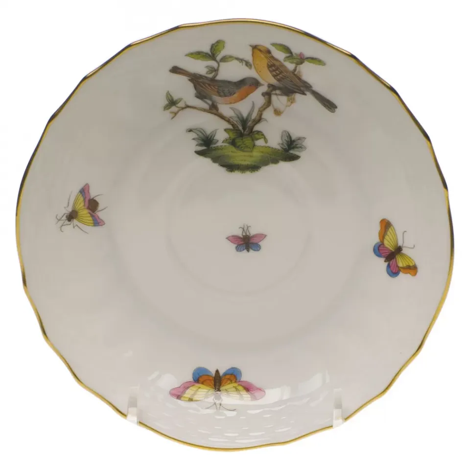 Rothschild Bird Motif 09 Multicolor Canton Saucer 5.5 in D