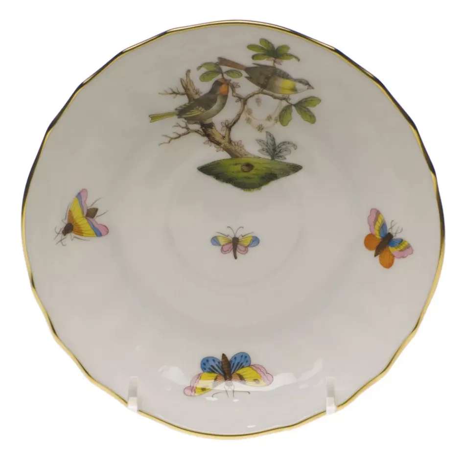 Rothschild Bird Motif 11 Multicolor Canton Saucer 5.5 in D