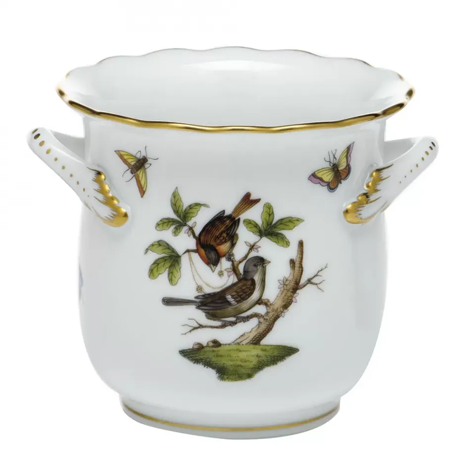 Rothschild Bird Multicolor Mini Cachepot With Handles 4.75 in L X 3.75 in H