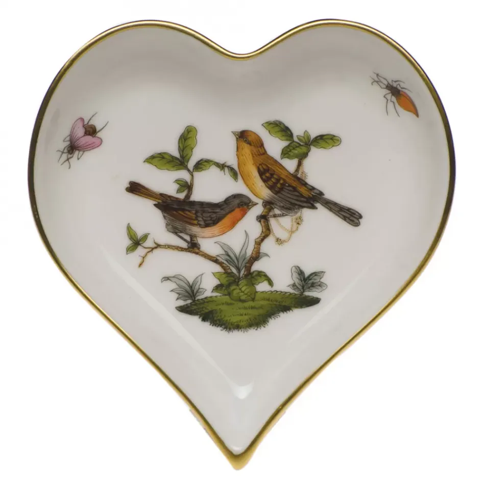 Rothschild Bird Multicolor Small Heart Tray 4 in L X 4 in W