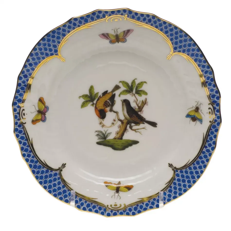 Rothschild Bird Motif 12 Multicolor Bread And Butter Plate 6 in D