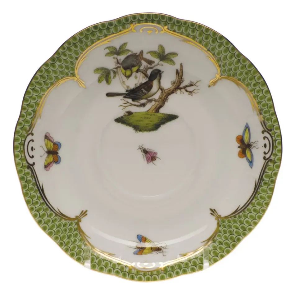 Rothschild Bird Motif 01 Multicolor Tea Saucer 6 in D