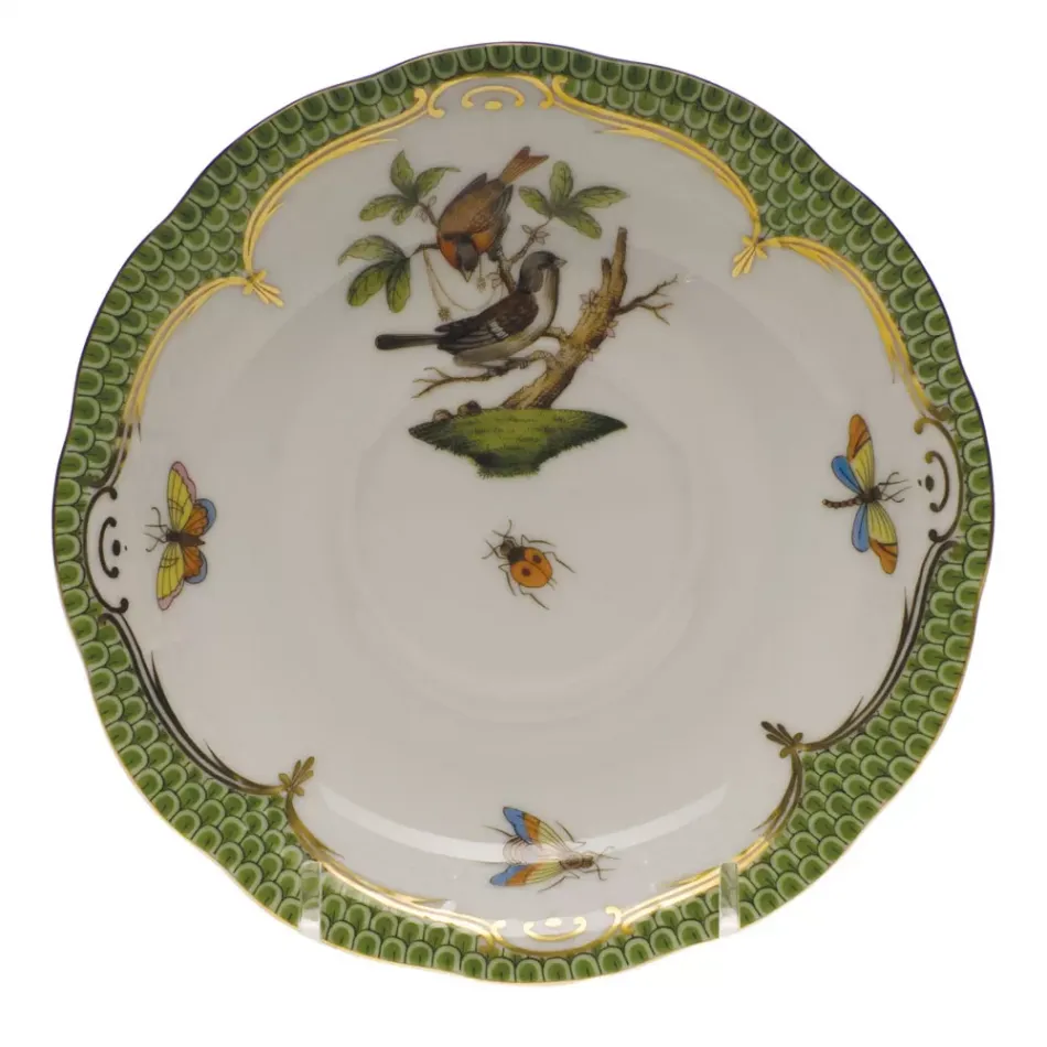 Rothschild Bird Motif 04 Multicolor Tea Saucer 6 in D