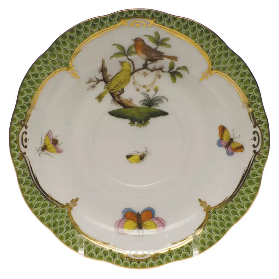 Rothschild Bird Motif 06 Multicolor Tea Saucer 6 in D