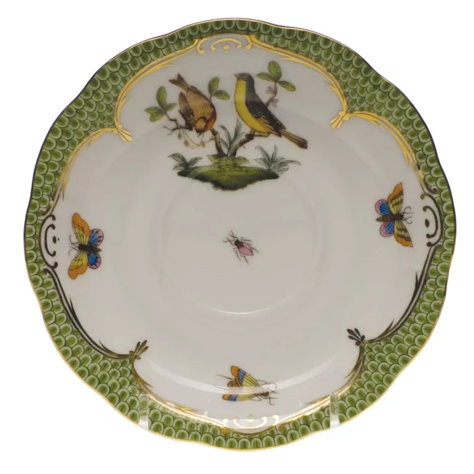 Rothschild Bird Motif 07 Multicolor Tea Saucer 6 in D