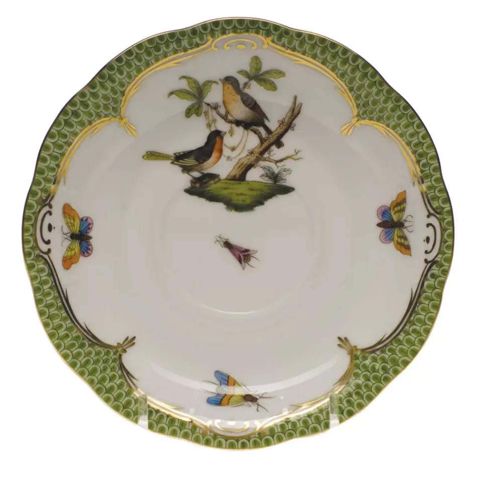 Rothschild Bird Motif 08 Multicolor Tea Saucer 6 in D