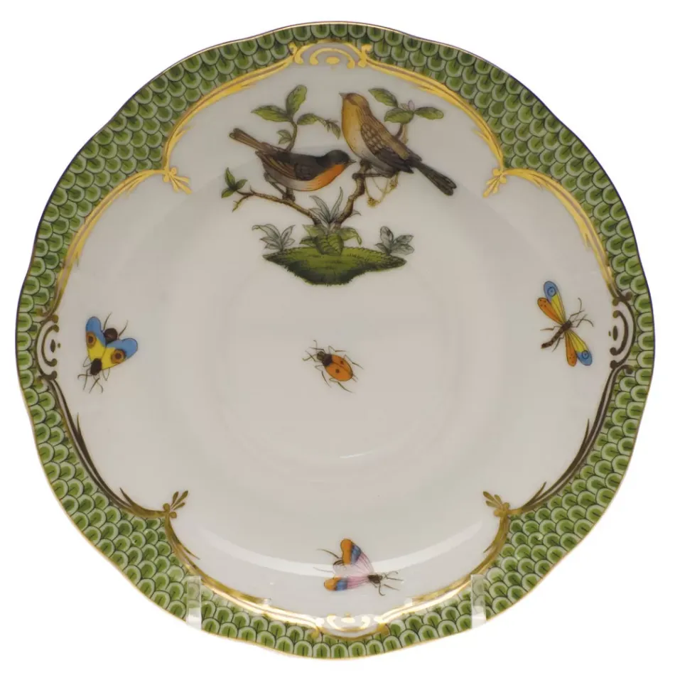 Rothschild Bird Motif 09 Multicolor Tea Saucer 6 in D