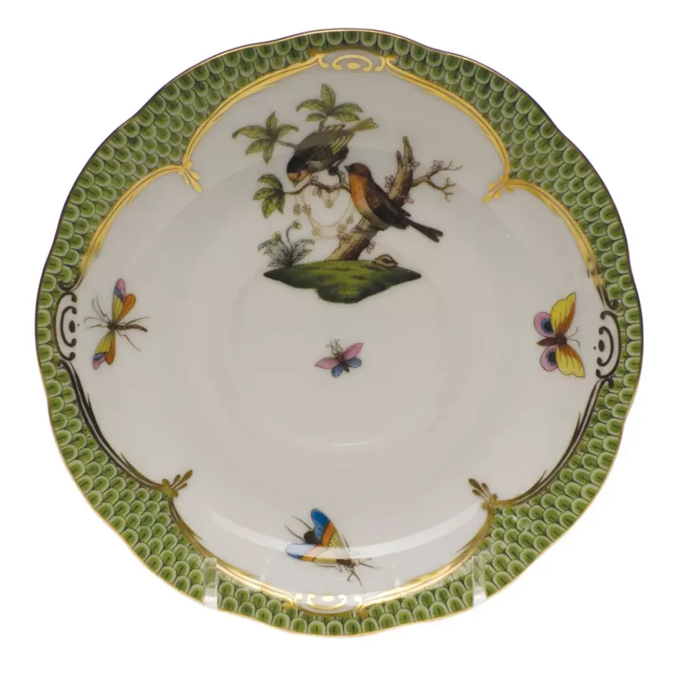 Rothschild Bird Motif 10 Multicolor Tea Saucer 6 in D