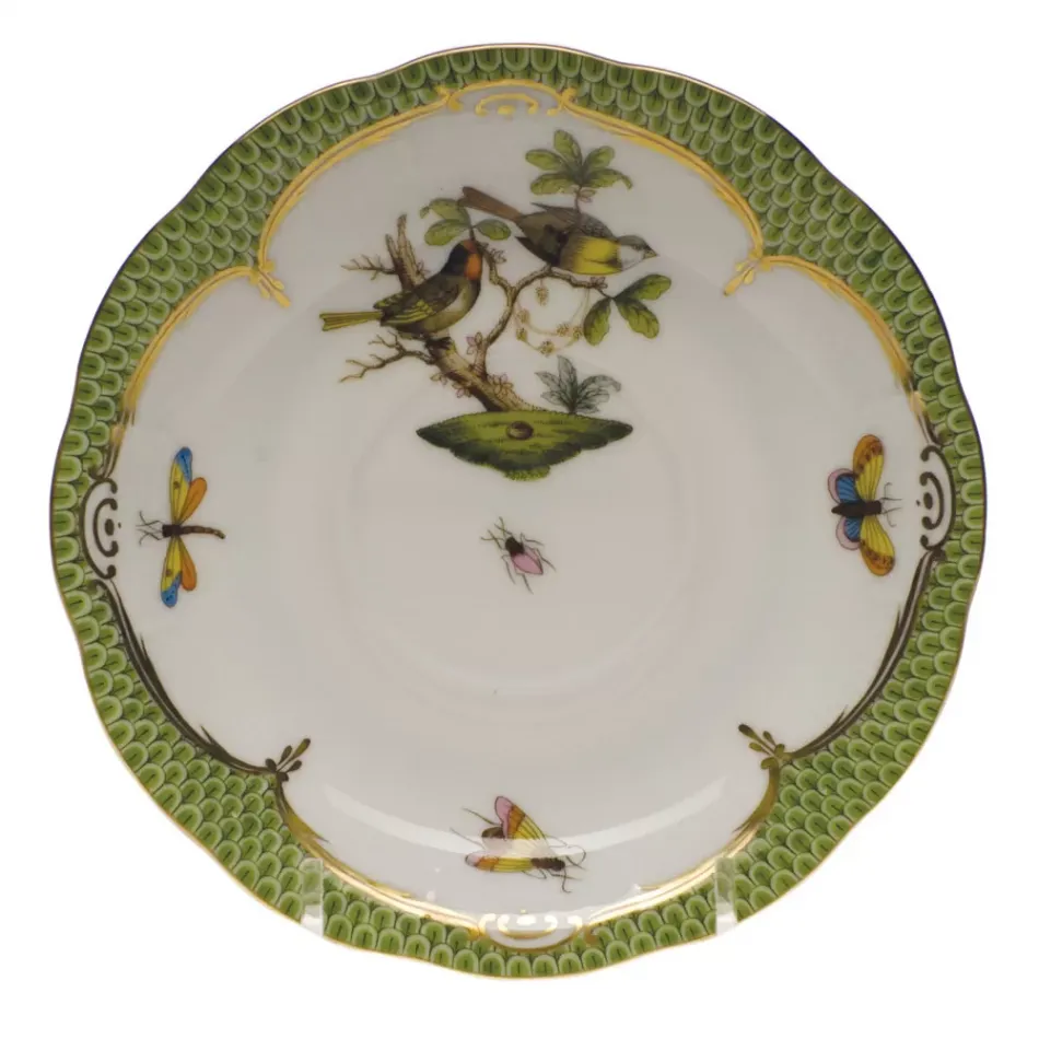 Rothschild Bird Motif 11 Multicolor Tea Saucer 6 in D