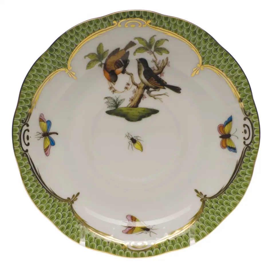 Rothschild Bird Motif 12 Multicolor Tea Saucer 6 in D