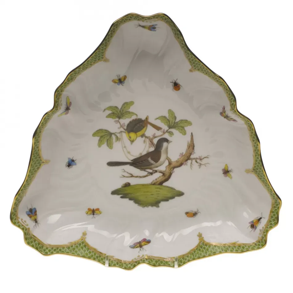 Rothschild Bird Multicolor Triangle Dish 9.5 in L