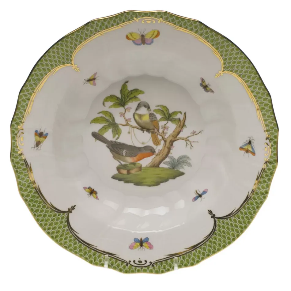 Rothschild Bird Motif 02 Multicolor Rim Soup 9.5 in D