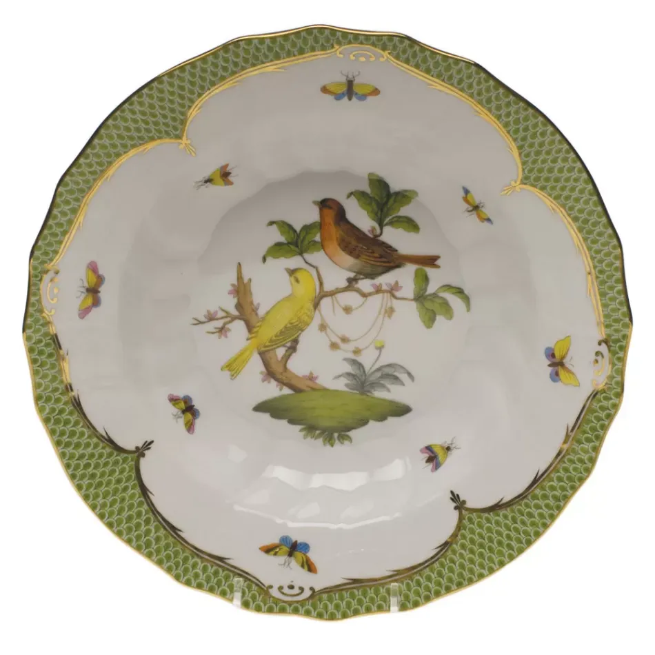 Rothschild Bird Motif 06 Multicolor Rim Soup 9.5 in D