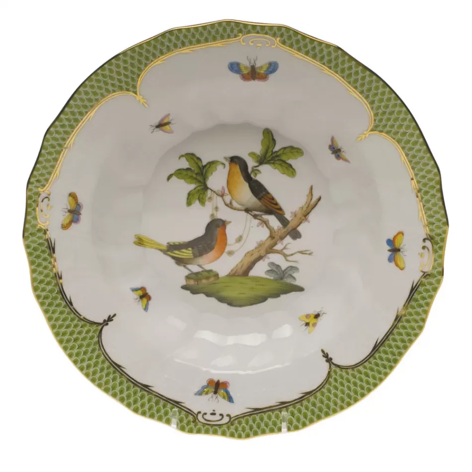 Rothschild Bird Motif 08 Multicolor Rim Soup 9.5 in D