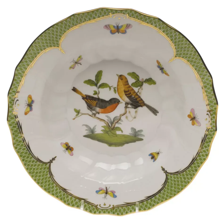 Rothschild Bird Motif 09 Multicolor Rim Soup 9.5 in D