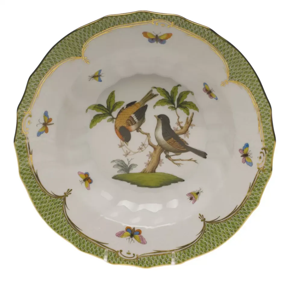 Rothschild Bird Motif 12 Multicolor Rim Soup 9.5 in D