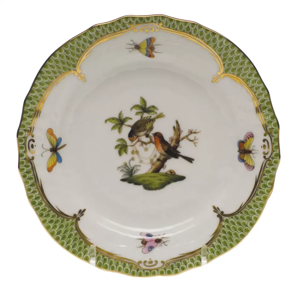 Rothschild Bird Motif 10 Multicolor Bread And Butter Plate 6 in D