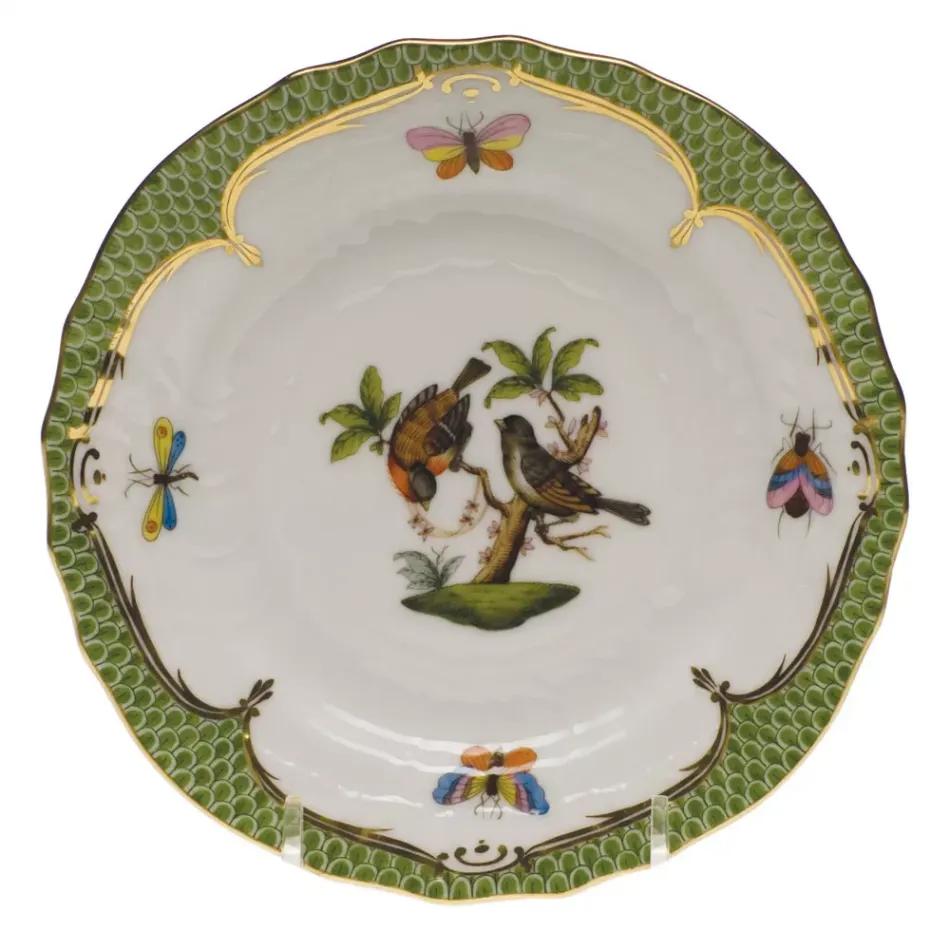 Rothschild Bird Motif 12 Multicolor Bread And Butter Plate 6 in D