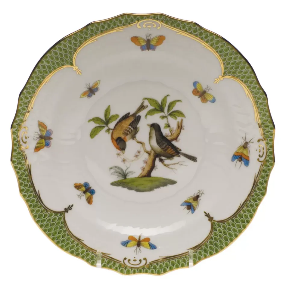 Rothschild Bird Motif 12 Multicolor Salad Plate 7.5 in D