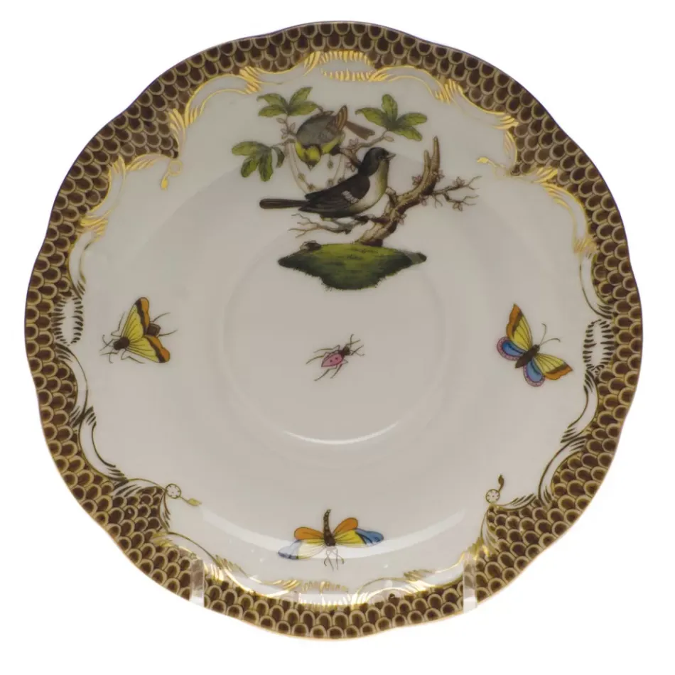 Rothschild Bird Motif 01 Multicolor Tea Saucer 6 in D