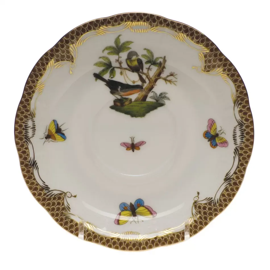 Rothschild Bird Motif 02 Multicolor Tea Saucer 6 in D