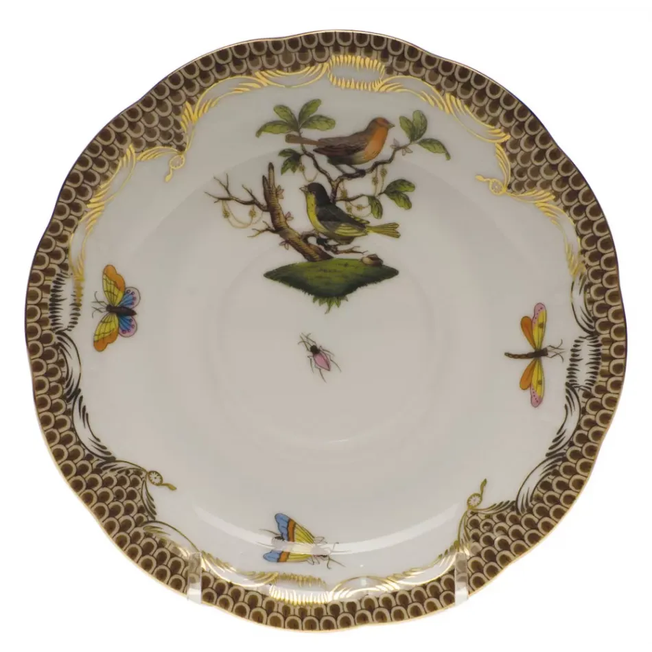 Rothschild Bird Motif 03 Multicolor Tea Saucer 6 in D