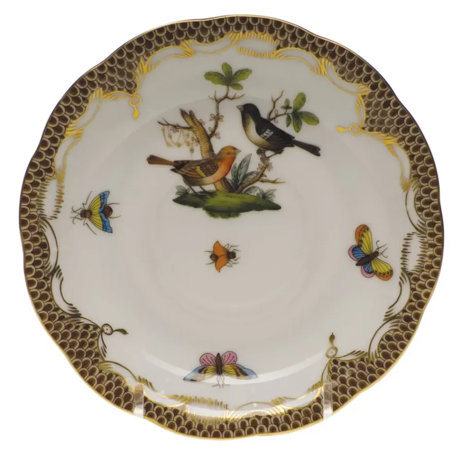 Rothschild Bird Motif 05 Multicolor Tea Saucer 6 in D