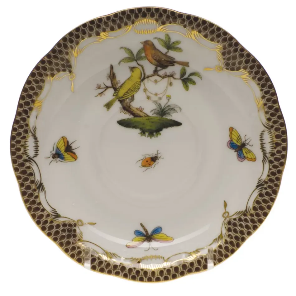 Rothschild Bird Motif 06 Multicolor Tea Saucer 6 in D