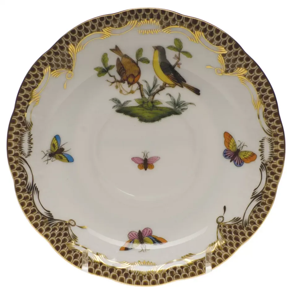 Rothschild Bird Motif 07 Multicolor Tea Saucer 6 in D