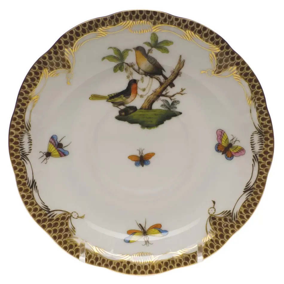 Rothschild Bird Motif 08 Multicolor Tea Saucer 6 in D