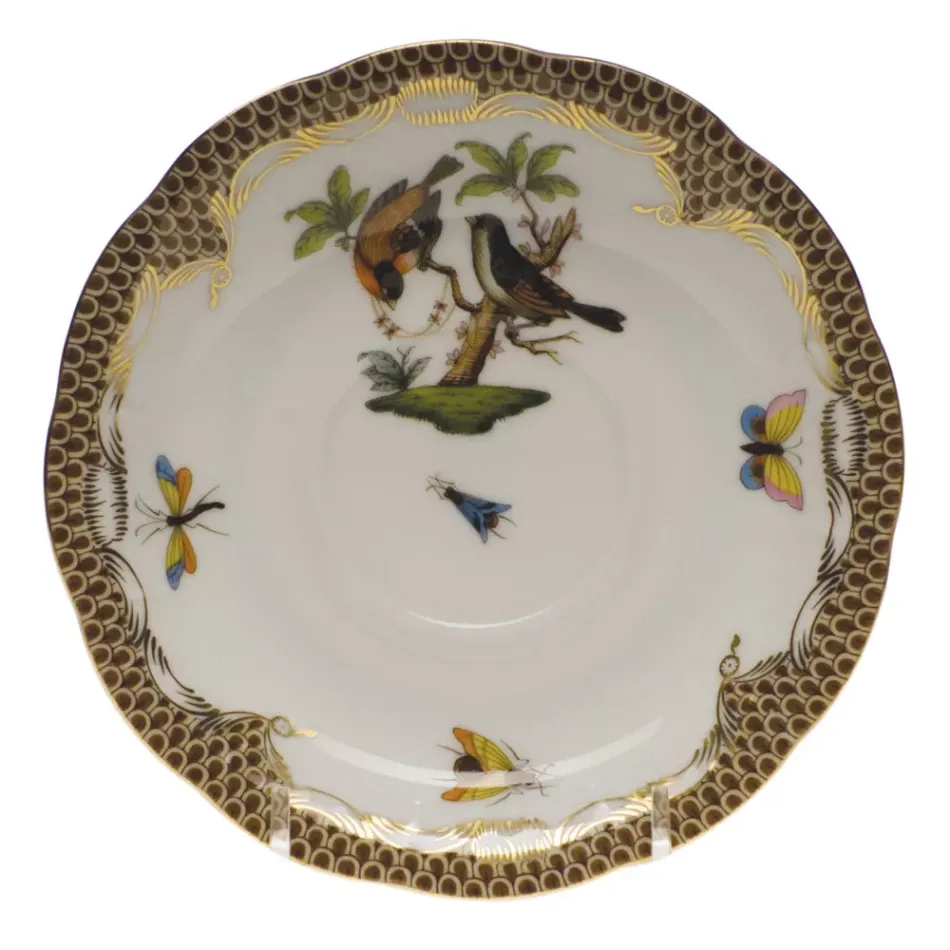 Rothschild Bird Motif 12 Multicolor Tea Saucer 6 in D