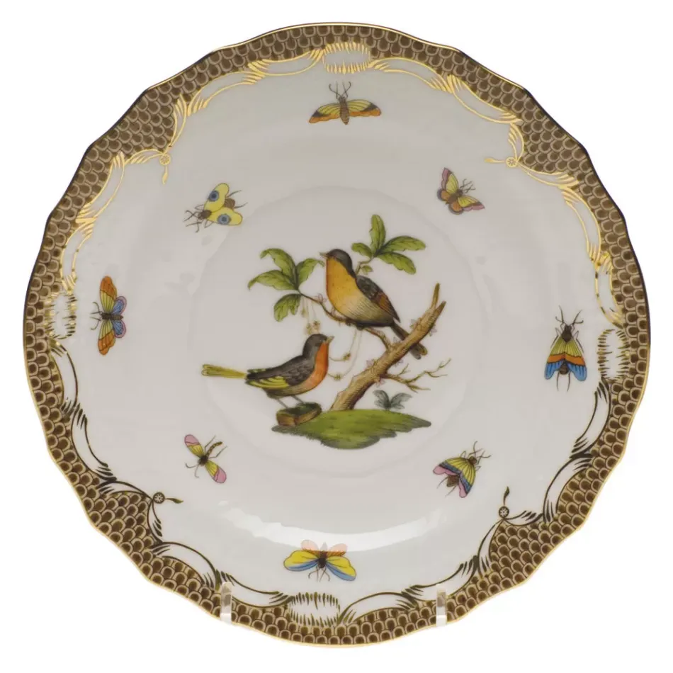 Rothschild Bird Motif 08 Multicolor Salad Plate 7.5 in D