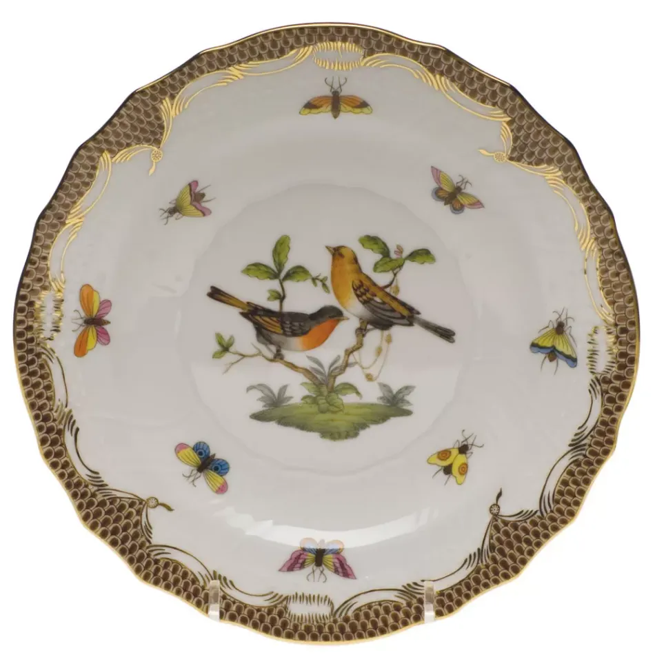 Rothschild Bird Motif 09 Multicolor Salad Plate 7.5 in D