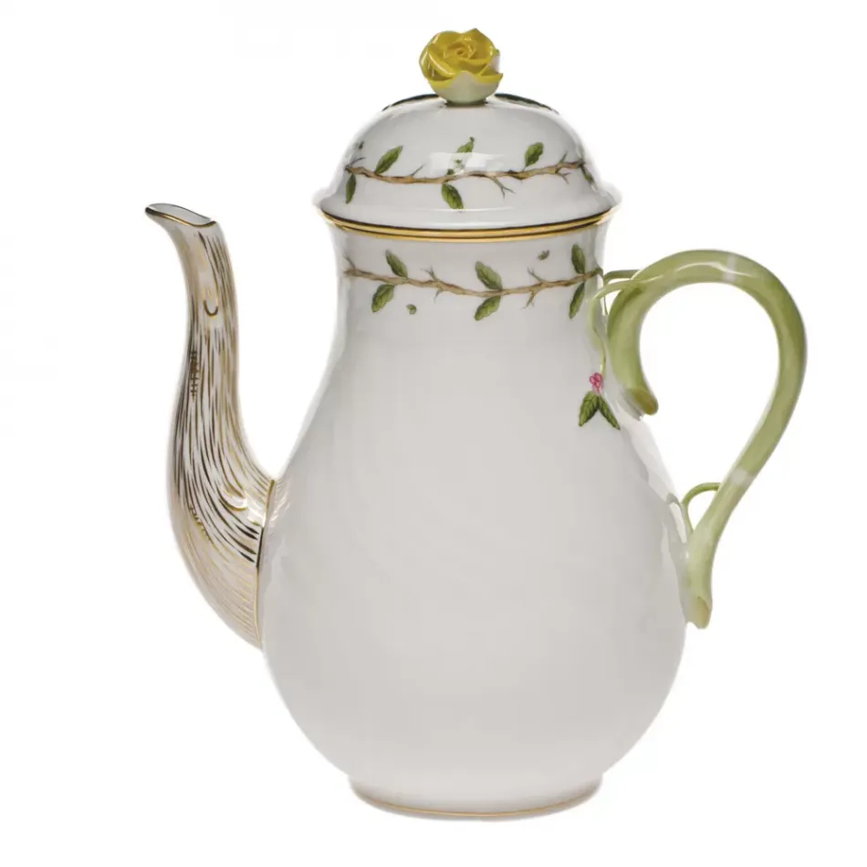 Rothschild Garden Multicolor Coffee Pot With Rose 36 Oz 8.5 in H